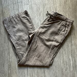 Eddie Bauer Taupe Linen/Cotton Drawstring Waist Lightweight Pants Size Small